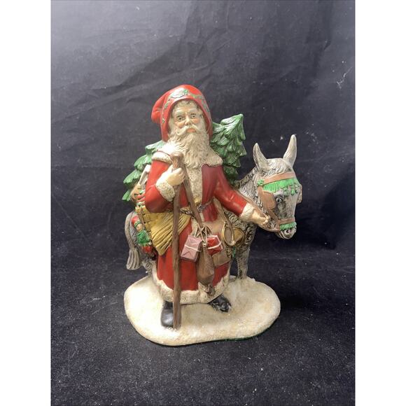 Old World Vintage Santa With Donkey Christmas Figurine - Picture 1 of 9